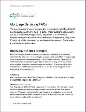 CFPB Releases Mortgage Servicing FAQs | NAFCU